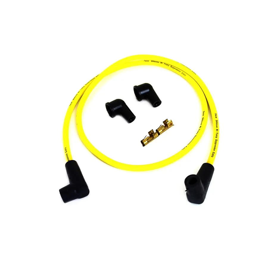 Yellow Suppression Core 7mm Universal Spark Plug Wire Kit - Black Ends